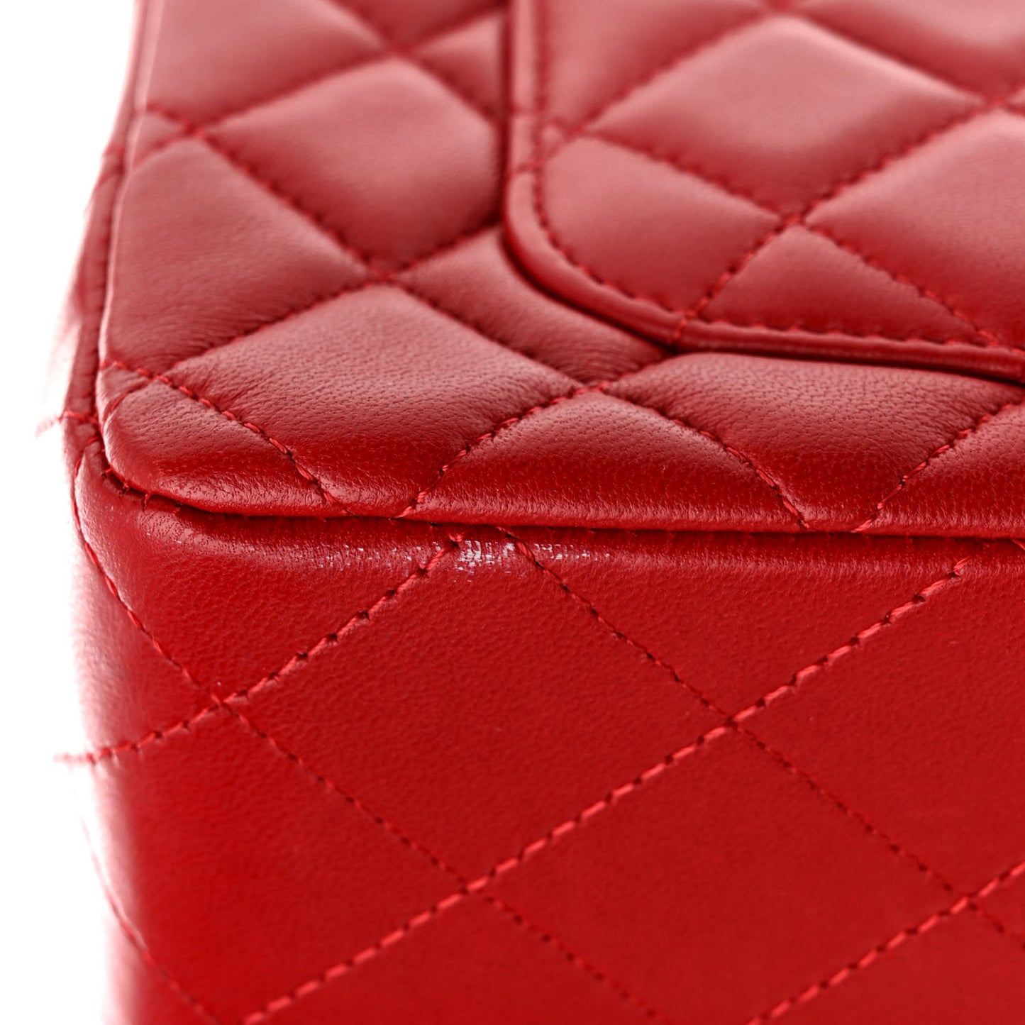 Lambskin Quilted Mini Rectangular Flap Red