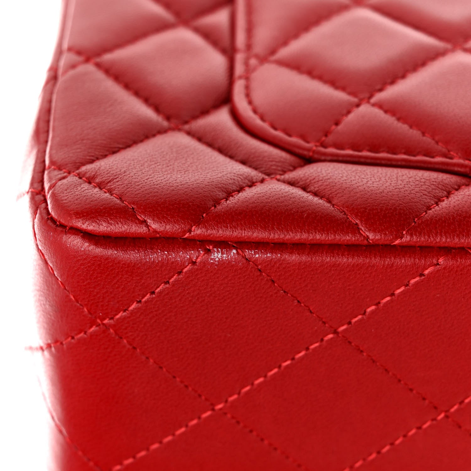 Chanel Lambskin Quilted Mini Rectangular Flap Red 14 of 15
