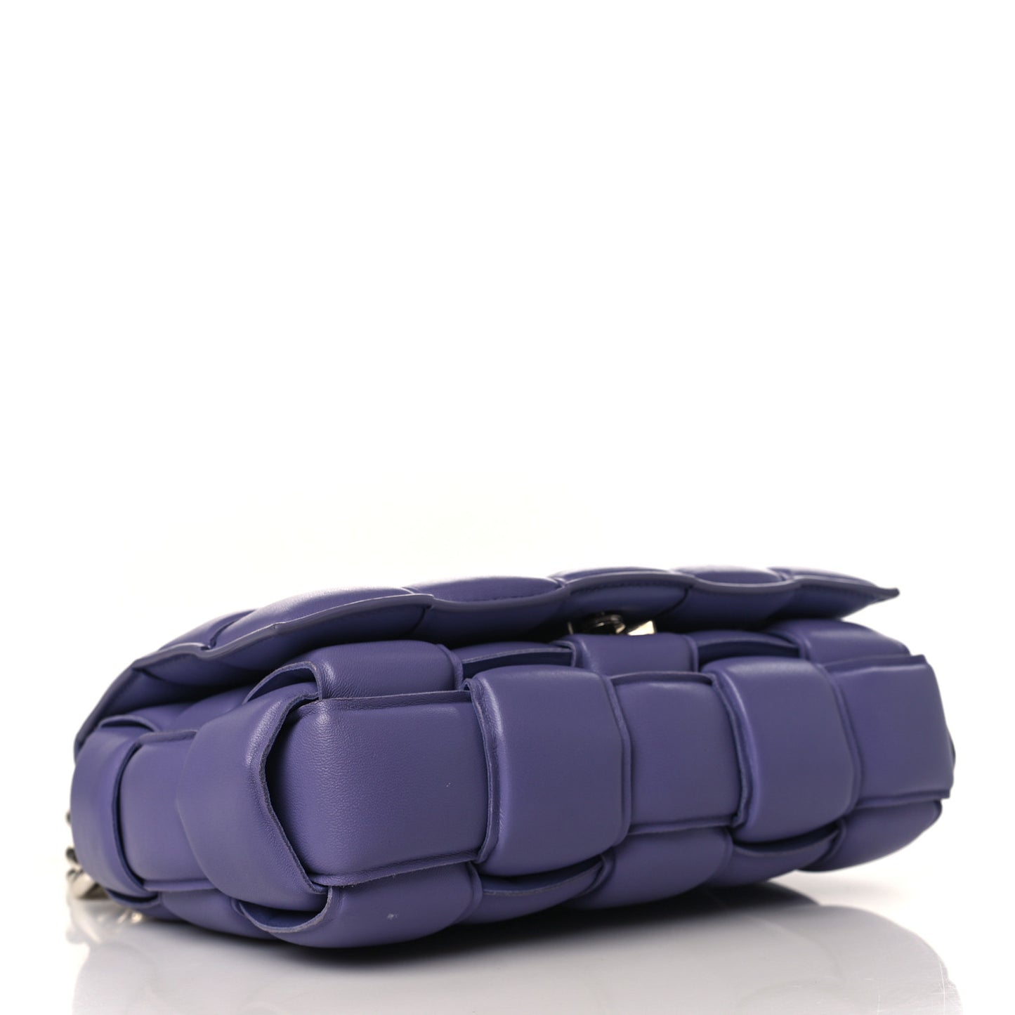 Lambskin Maxi Intreccio Padded Chain Cassette Crossbody Bag Lavender