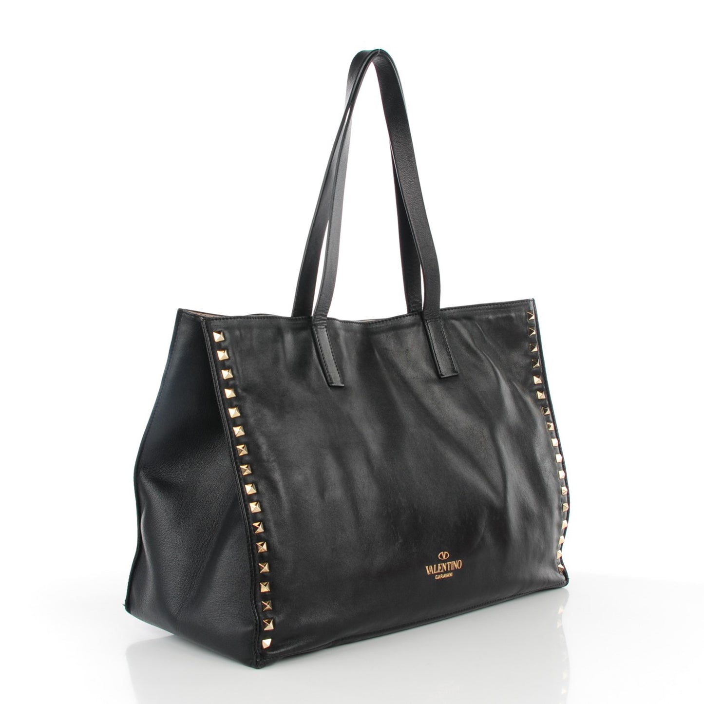 Nappa Medium Rockstud Soft Tote Black