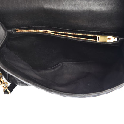 Saint Laurent Sheepskin Matelasse Chevron Monogram Large College Satchel Black 5 of 13