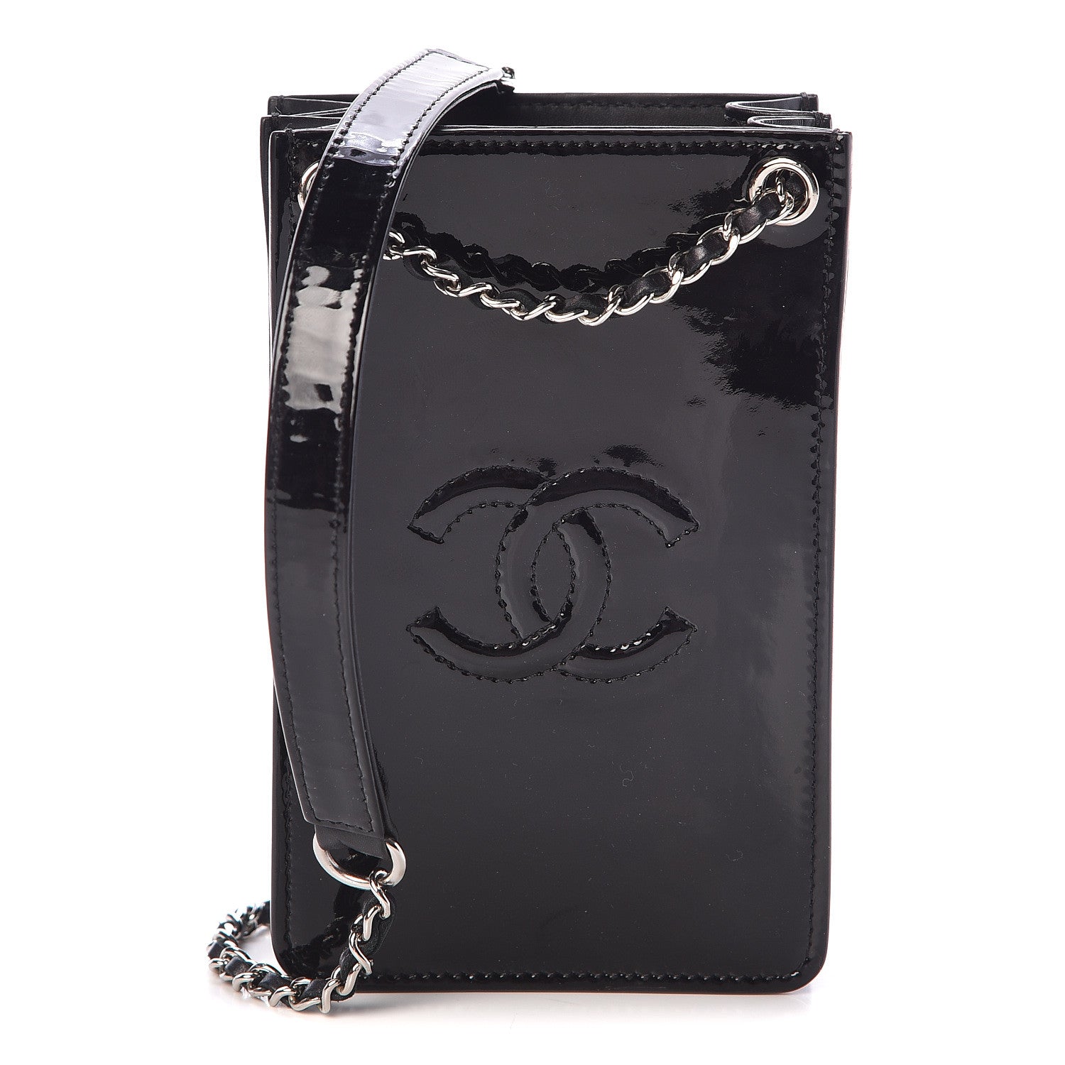 Chanel Patent CC Phone Holder Crossbody Black 1 of 9