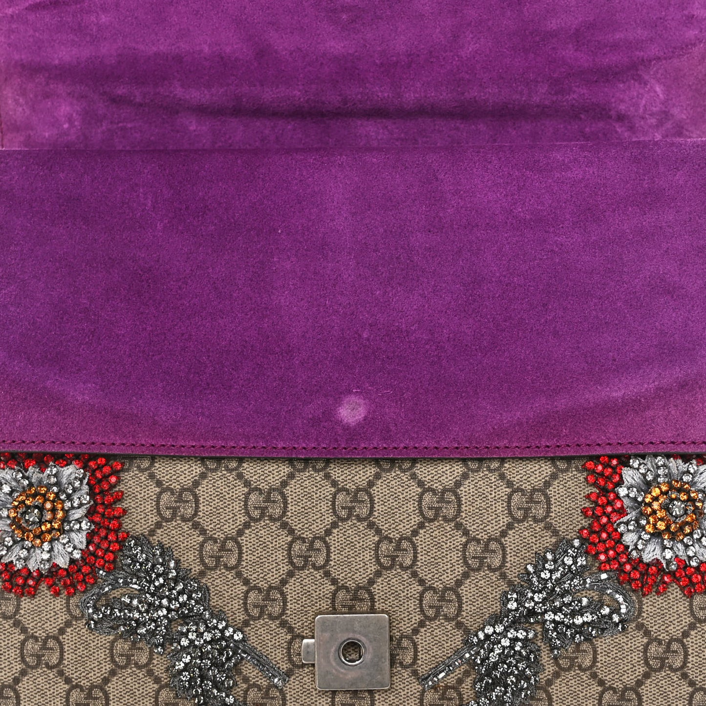 GG Supreme Monogram Parrot Embroidered Medium Dionysus Shoulder Bag Multicolor