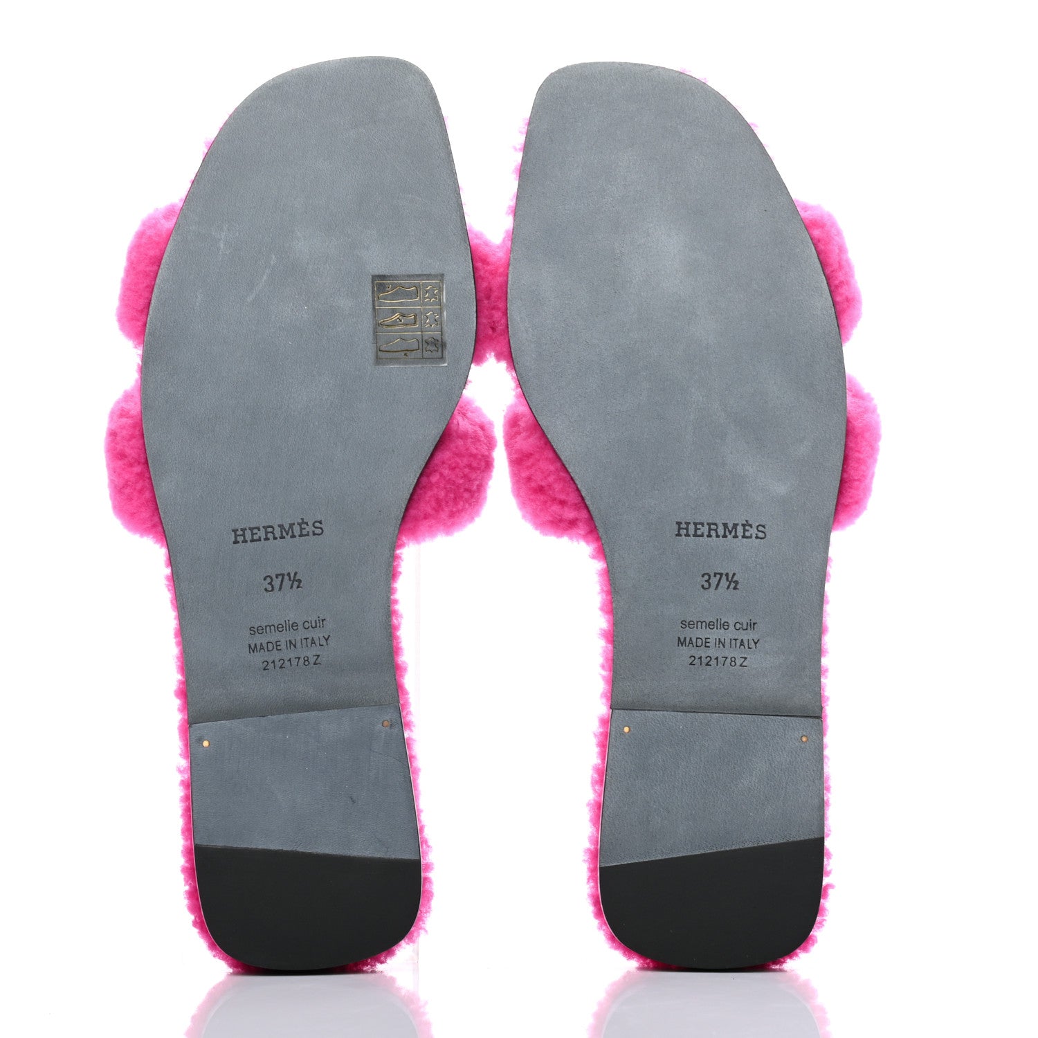 Hermes Woolskin Oran Sandals 37.5 Rose Fuchsia 5 of 7