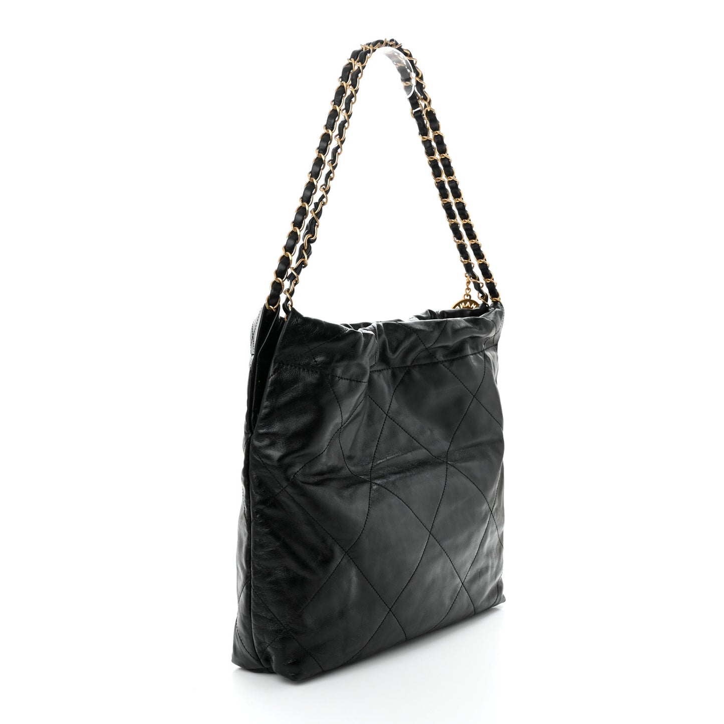 Shiny Calfskin Quilted Small Chanel 22 Black