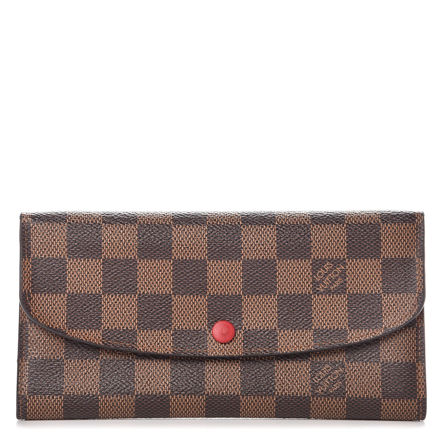 Louis Vuitton Damier Ebene Emilie Wallet Red 1 of 8