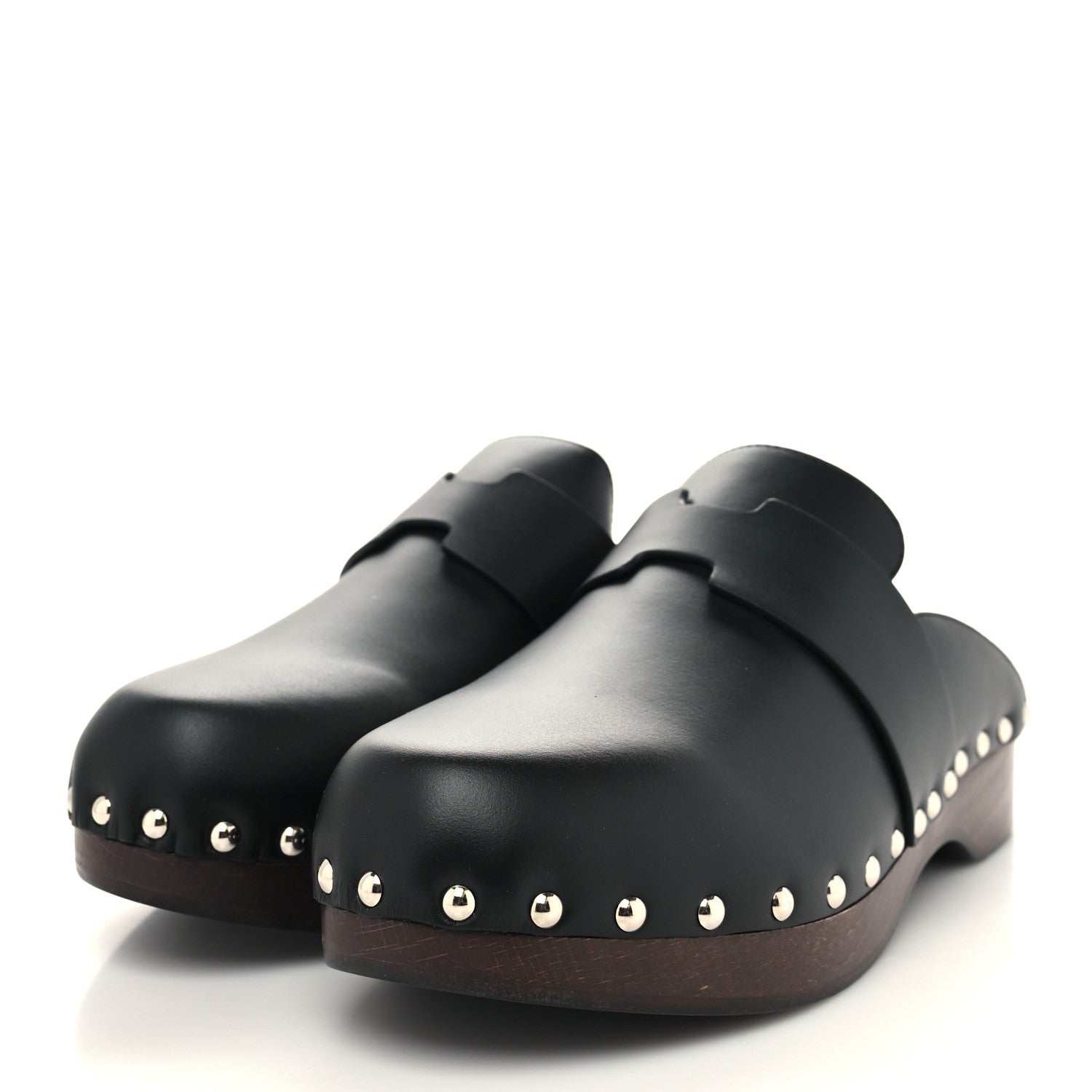Hermes Calfskin Calya Mules 38 Black 3 of 8