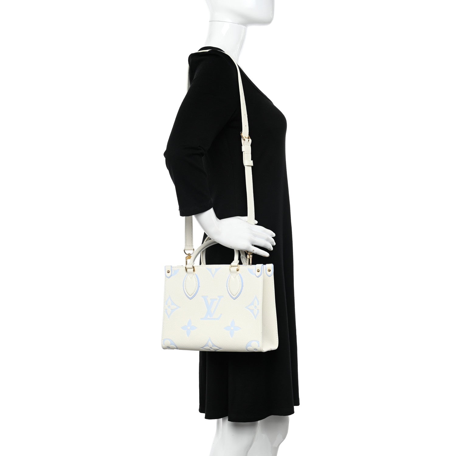 Louis Vuitton Empreinte Monogram Giant Onthego PM Latte Candy Blue 2 of 9