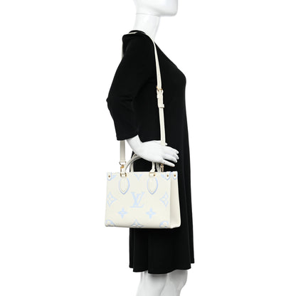 Louis Vuitton Empreinte Monogram Giant Onthego PM Latte Candy Blue 2 of 9