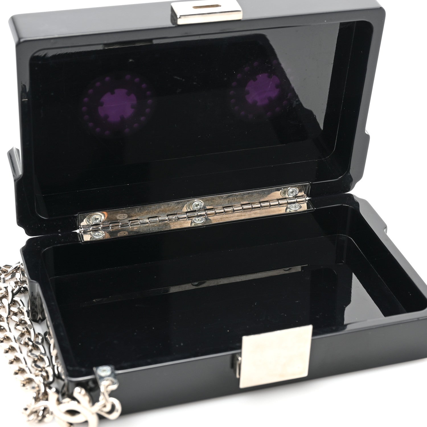 Chanel Lucite Cassette Clutch Black 5 of 9