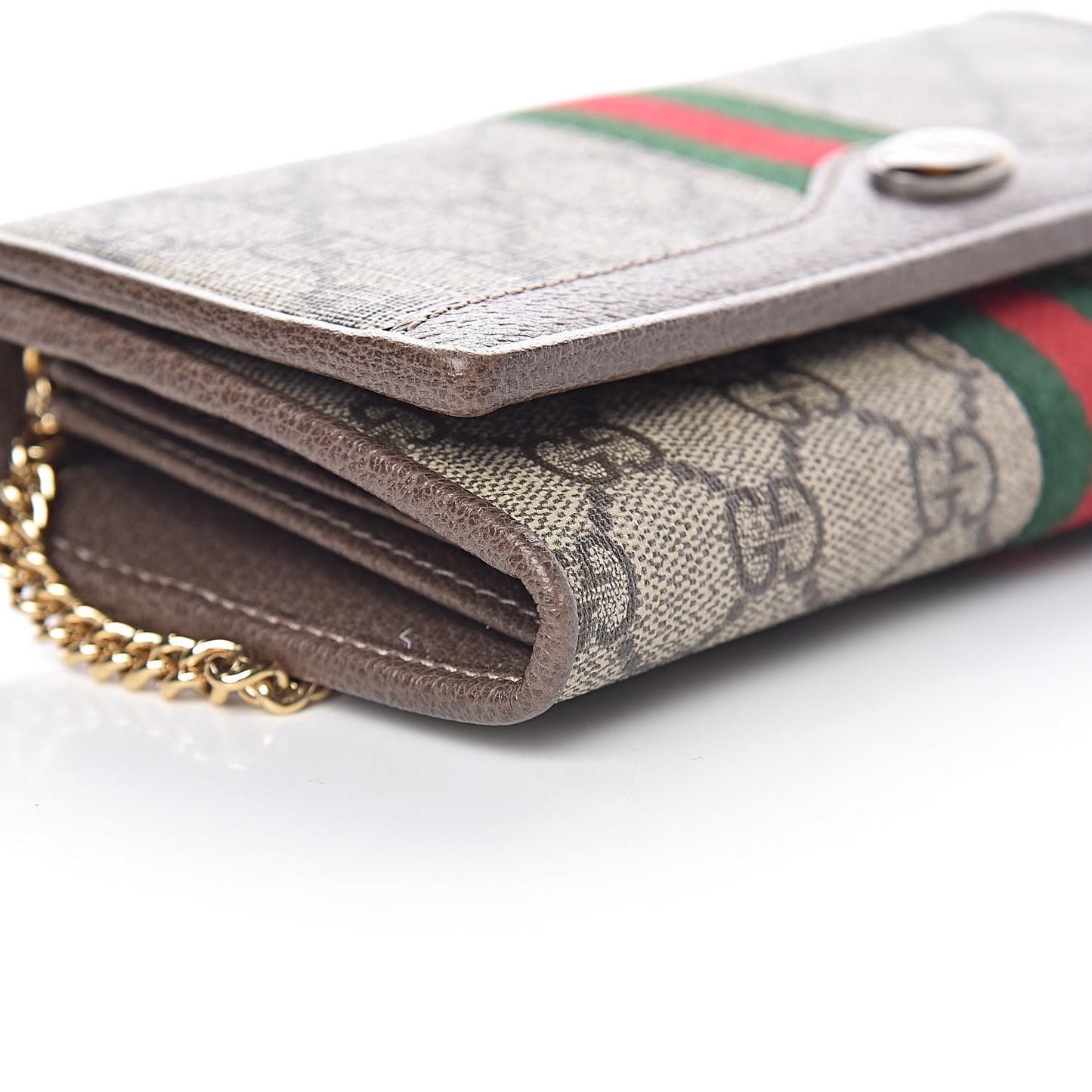 GG Supreme Monogram Web Ophidia Wallet On Chain Brown