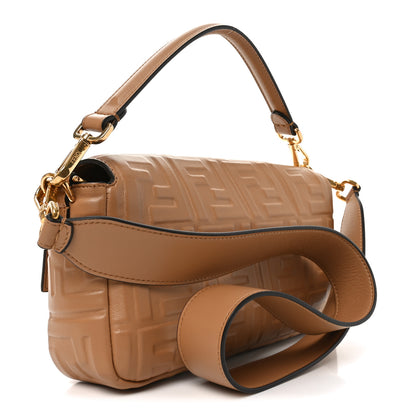 Fendi Nappa FF 1974 Embossed Baguette Miele Scuro 3 of 11