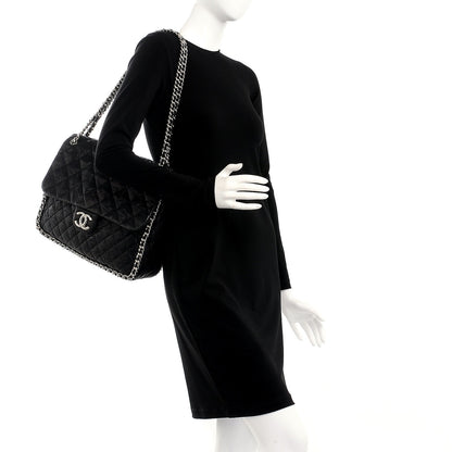 Chanel Washed Lambskin Quilted Maxi Chain Around Flap Black 2 of 8