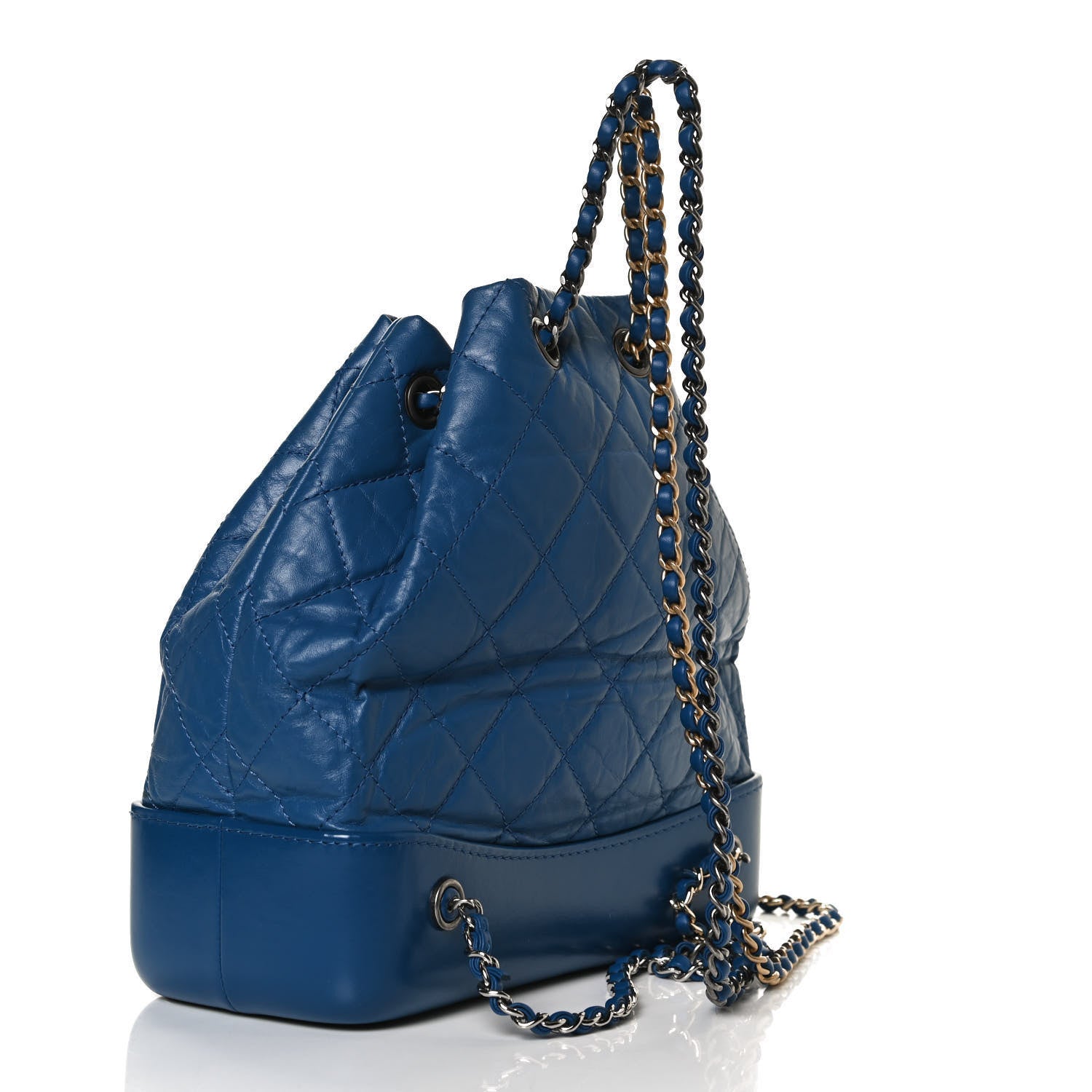 Chanel Aged Calfskin Quilted Small Gabrielle Backpack Blue 2 of 11