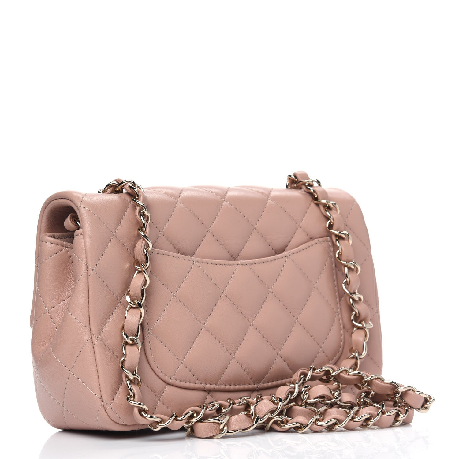 Chanel Lambskin Quilted Mini Rectangular Flap Beige 2 of 4