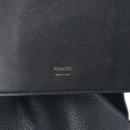 Khaite Pebbled Sport Calfskin Medium Lotus Tote Black 6 of 8