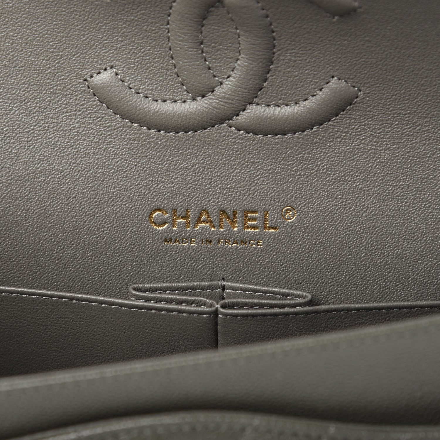 Chanel Caviar Chevron Quilted Medium Double Flap Dark Grey 6 of 11