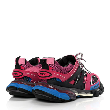 Balenciaga Mesh Nylon Metallic Fabric Womens Track Sneakers 39 Pink Blue 4 of 9