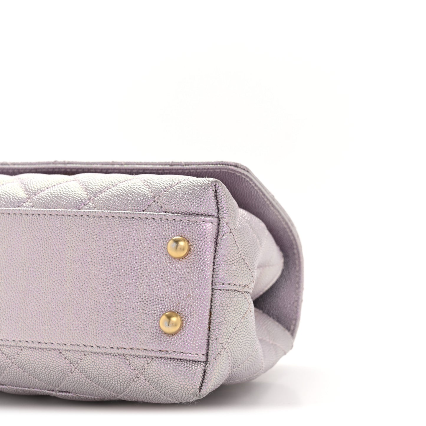 Metallic Caviar Quilted Mini Coco Handle Flap Light Pink