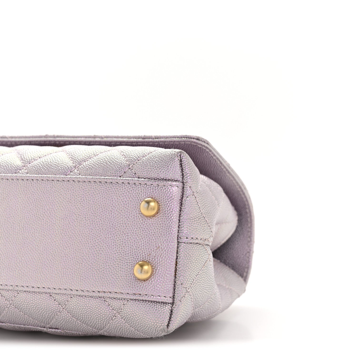 Chanel Metallic Caviar Quilted Mini Coco Handle Flap Light Pink 10 of 13