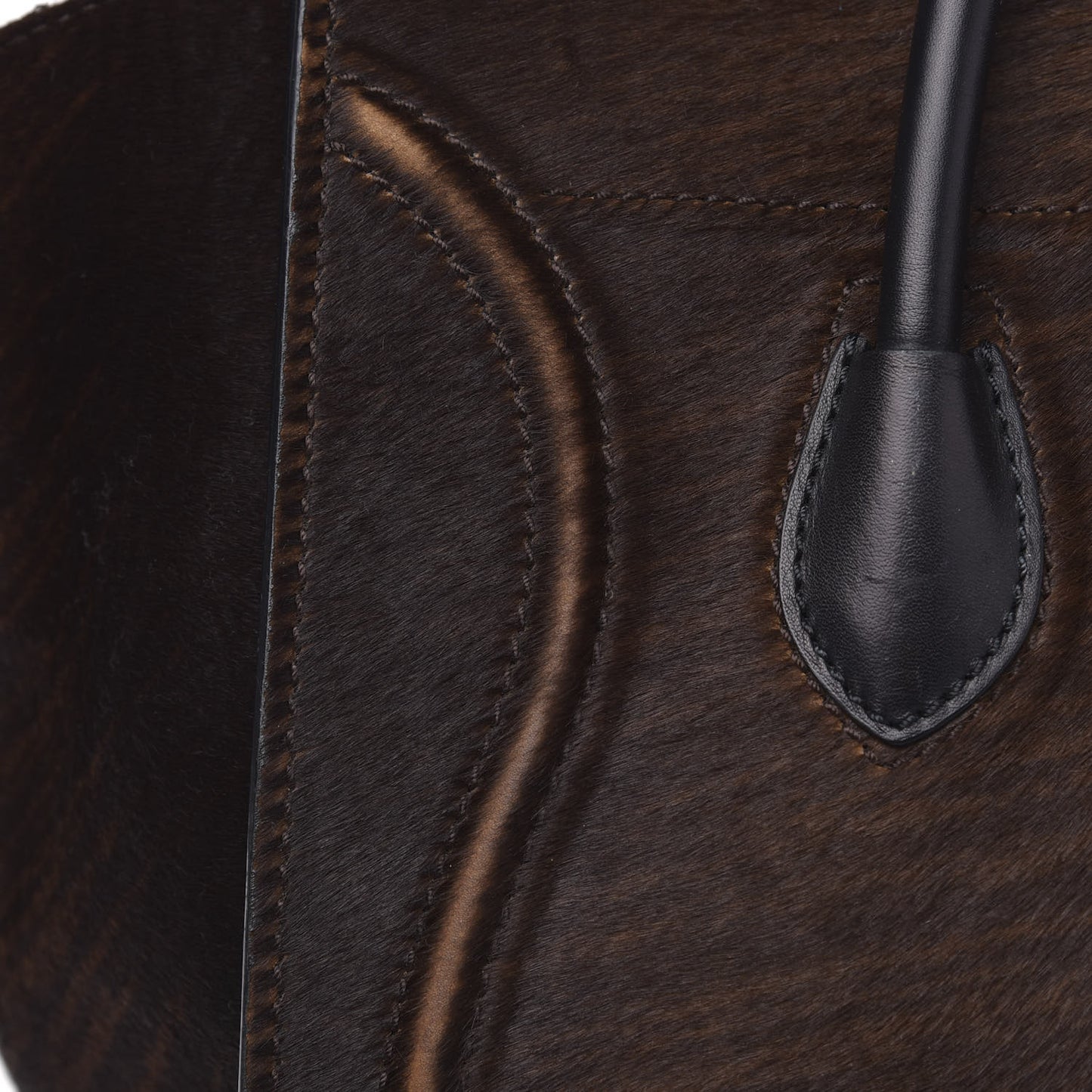 Shaded Pony Hair Calfskin Medium Phantom Luggage Brown