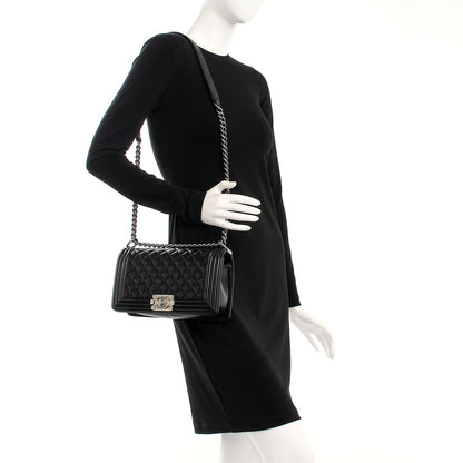 Chanel Lambskin Quilted Medium Boy Flap Black 2 of 12