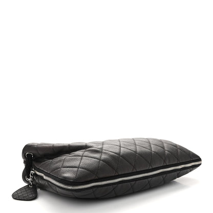 Chanel Calfskin Quilted Expandable Zip Shoulder Bag Black 4 of 10