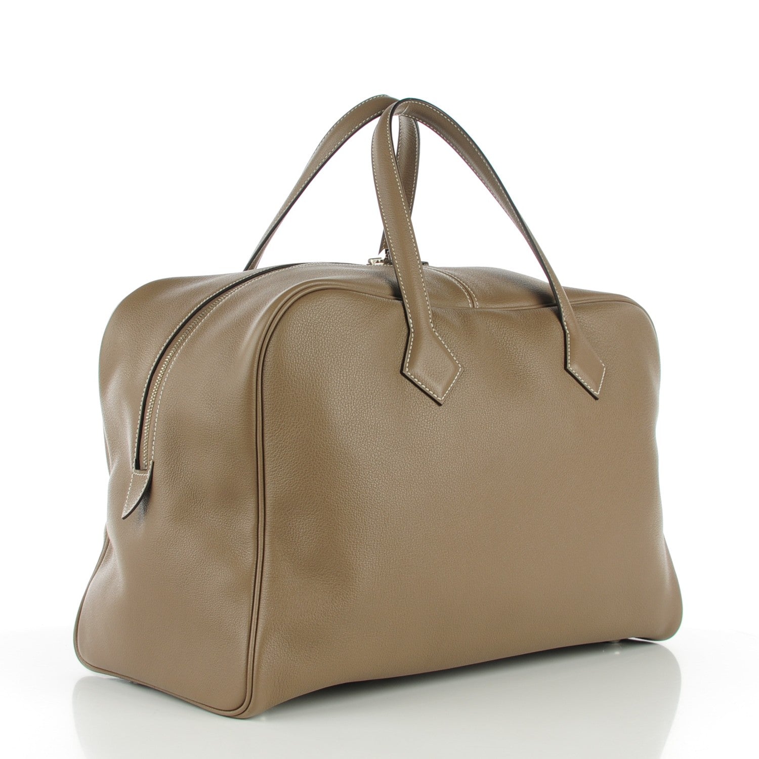 Hermes Taurillon Clemence Victoria II Travel 43 Etoupe 5 of 11