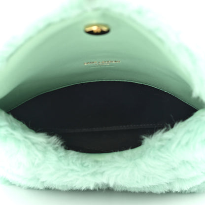 Saint Laurent Shearling Quilted Monogram Loulou Puffer Pouch Clutch Iced Mint Iced Mint 5 of 10