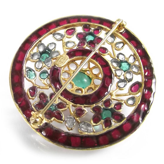Chanel Gripoix Poured Glass Brooch Gold 5 of 6