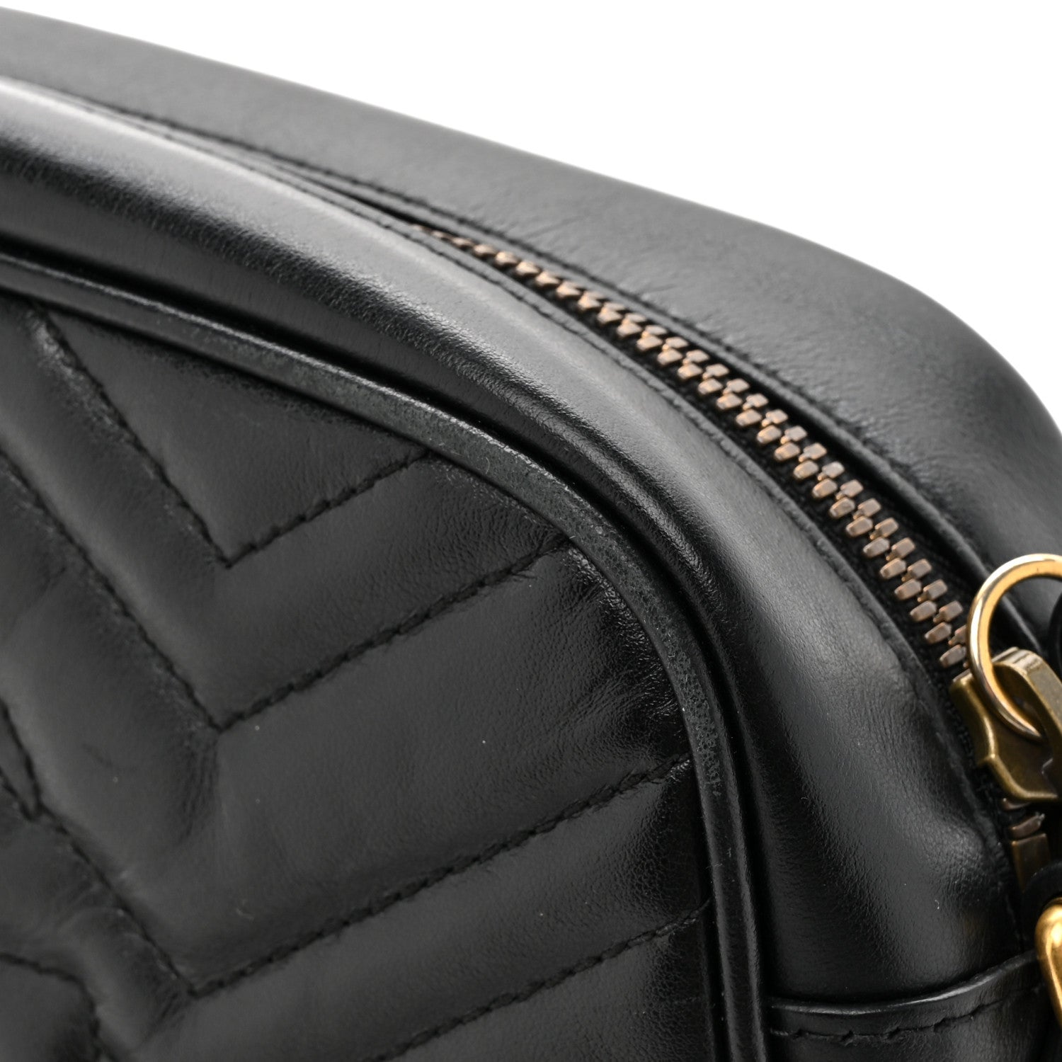 Gucci Calfskin Matelasse Small GG Marmont Chain Shoulder Bag Black 11 of 14