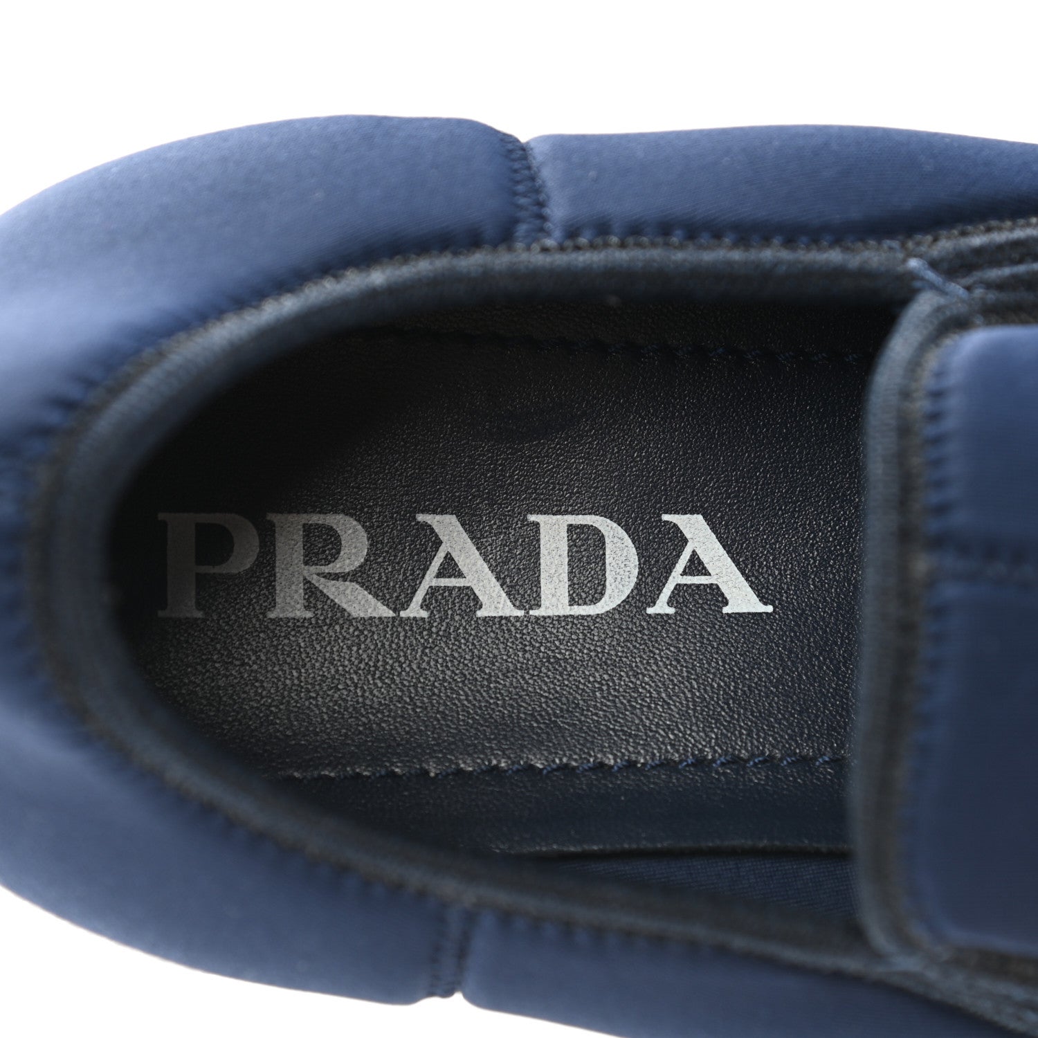 Prada Neoprene Logo Sneakers 37.5 Navy 14 of 15