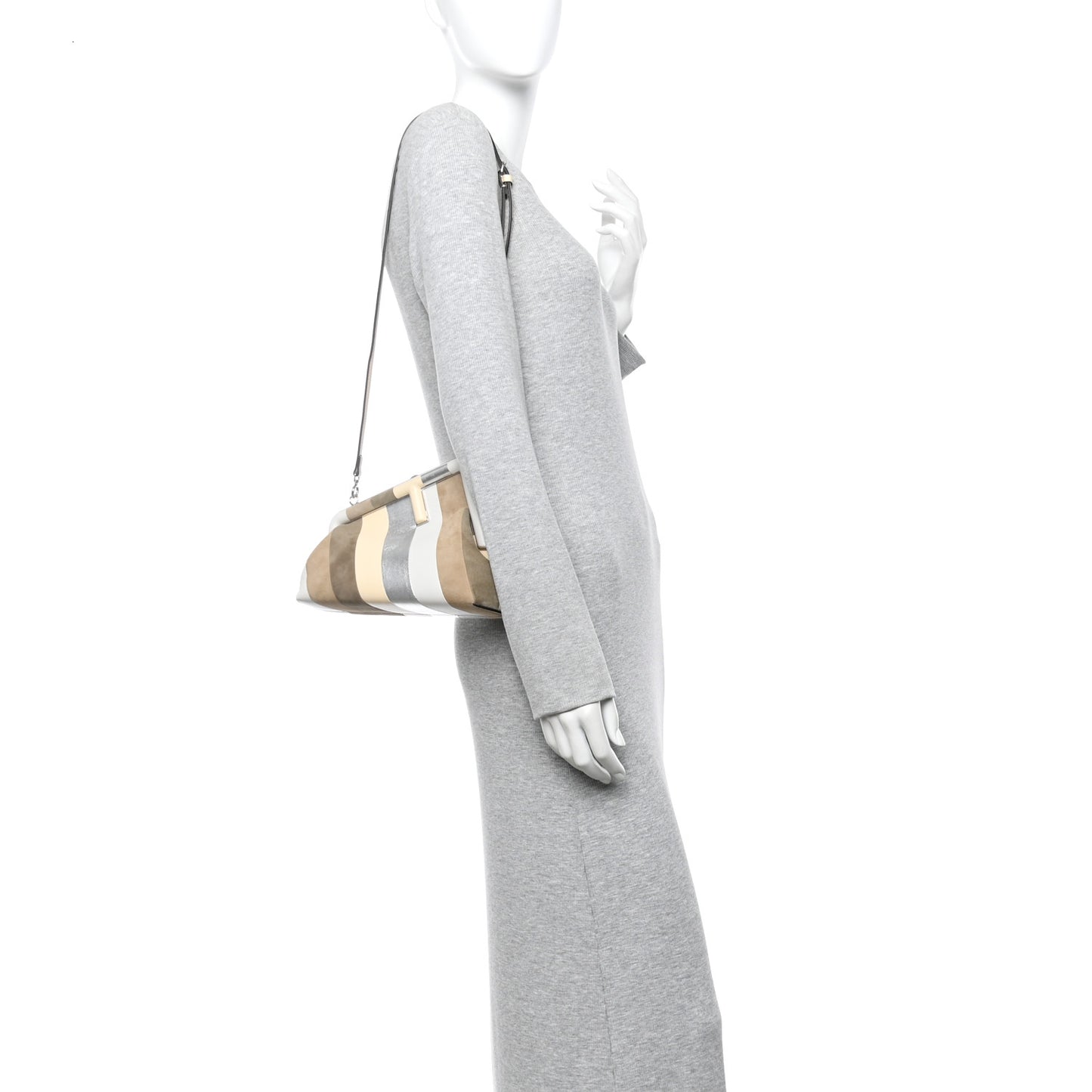 Nappa Suede Striped Inlay Small Fendi First Multicolor