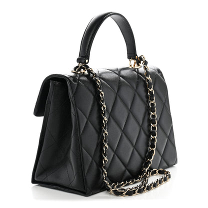 Chanel Caviar Quilted Medium Retro Twist Top Handle Flap Black 3 of 10