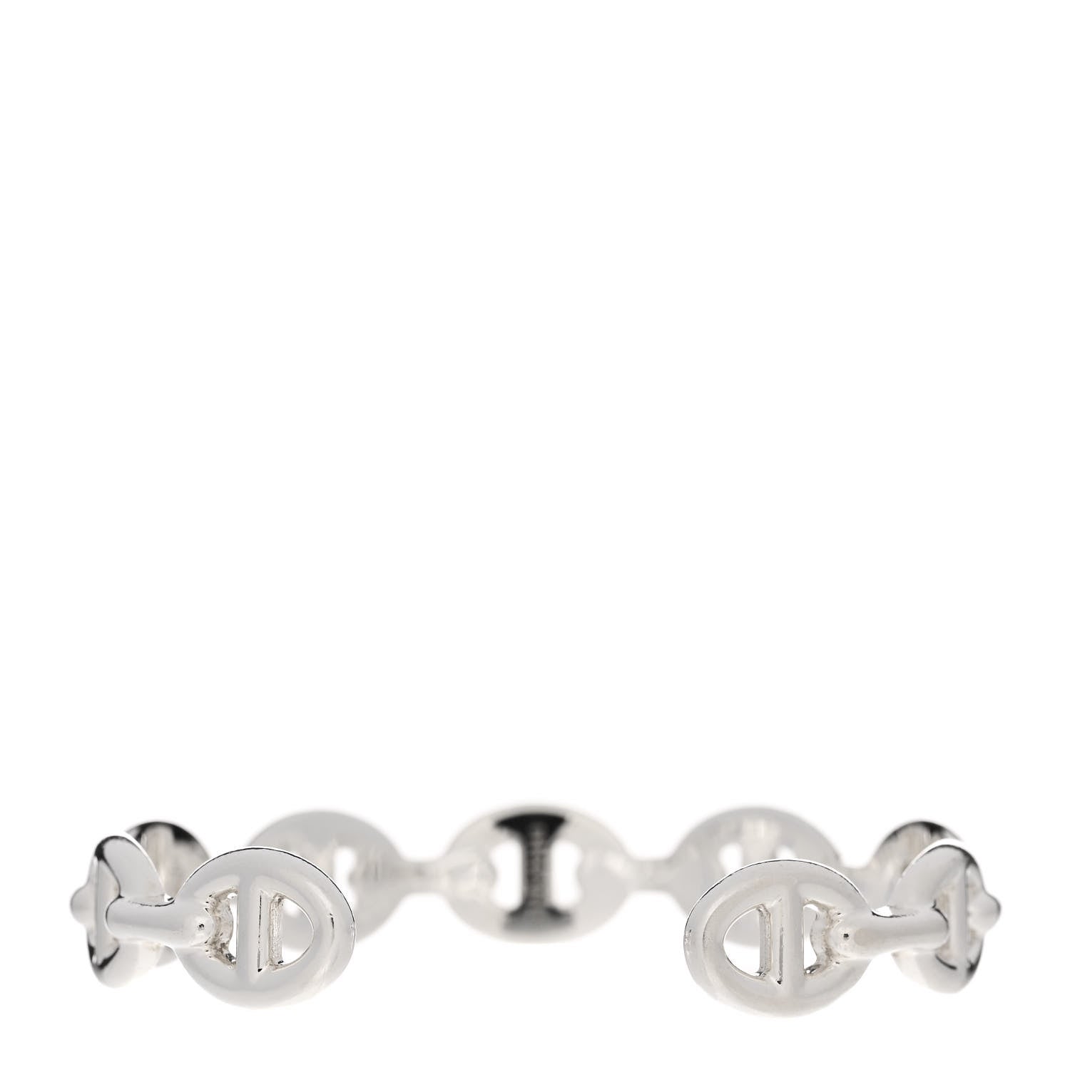 Hermes Sterling Silver MM Chaine d'Ancre Enchainee Cuff Bracelet SH 2 of 6