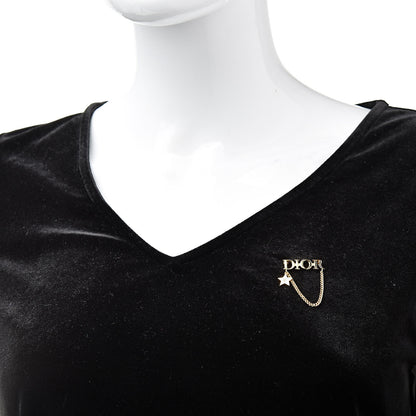 Christian Dior Metal Crystal Logo Dio(r)evolution Chain Brooch Gold 2 of 3