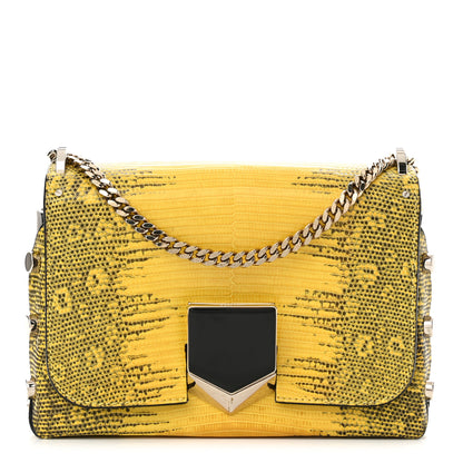 Jimmy Choo Lizard Lockett Petite Shoulder Bag Yellow 1 of 11