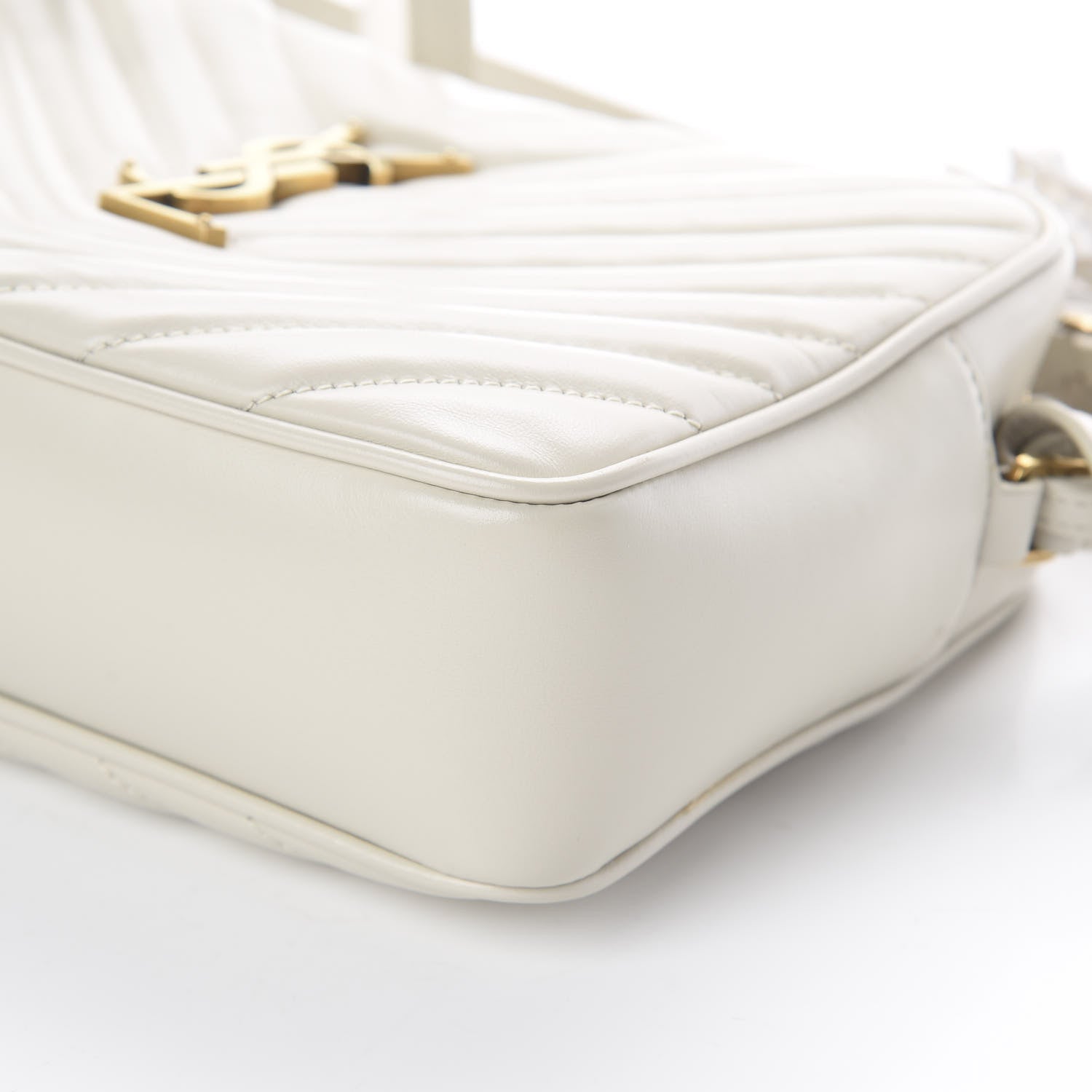 Saint Laurent Calfskin Matelasse Monogram Lou Camera Bag Crema Soft 6 of 8