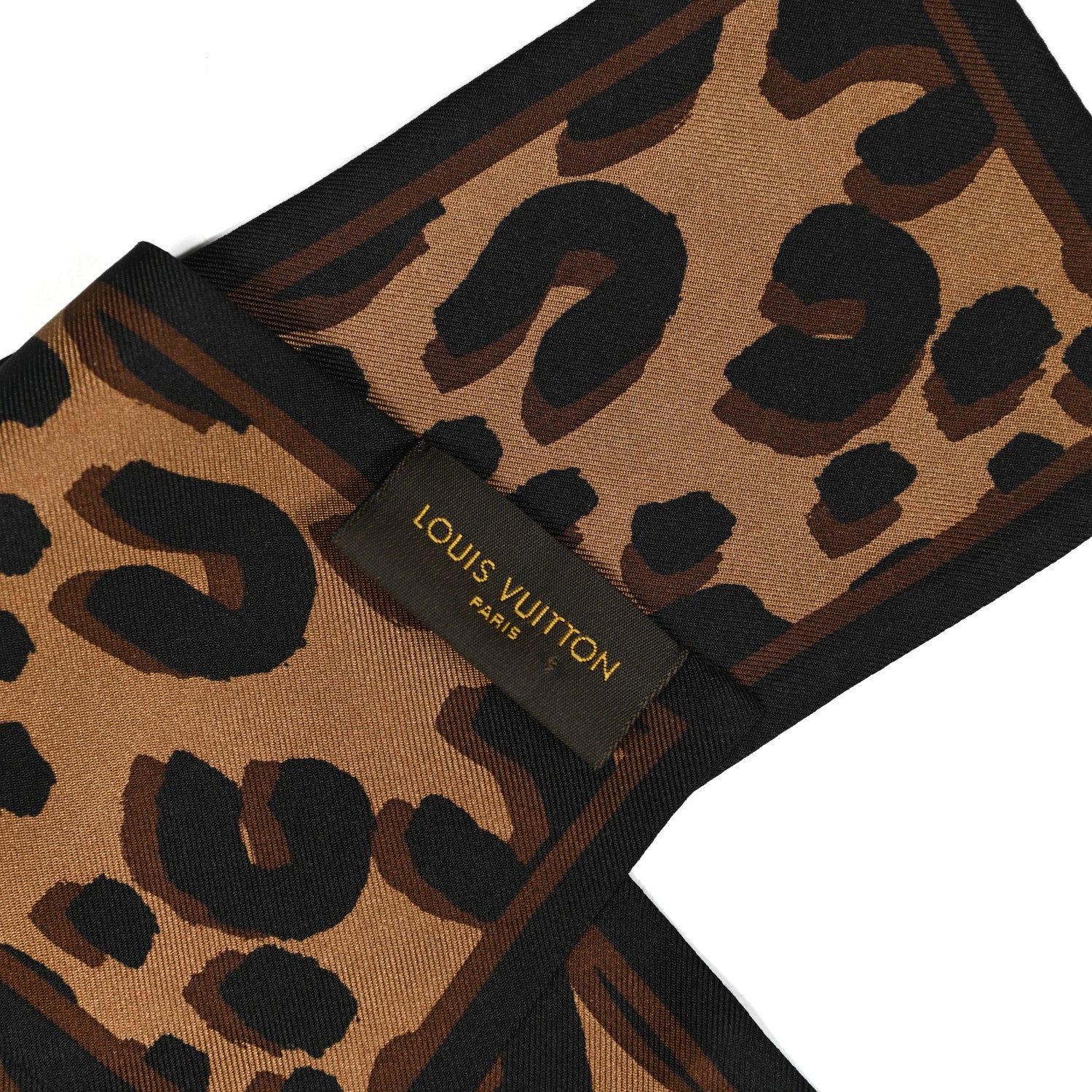 Louis Vuitton Silk Leopard Bandeau Scarf Marron 3 of 4