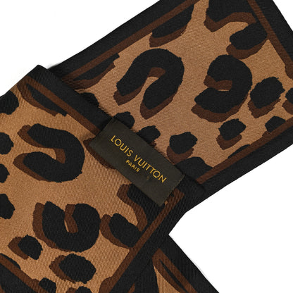 Louis Vuitton Silk Leopard Bandeau Scarf Marron 3 of 4