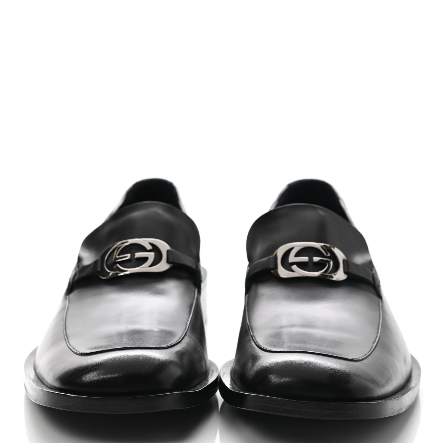 Calfskin Interlocking G Mens Loafers 10 Black