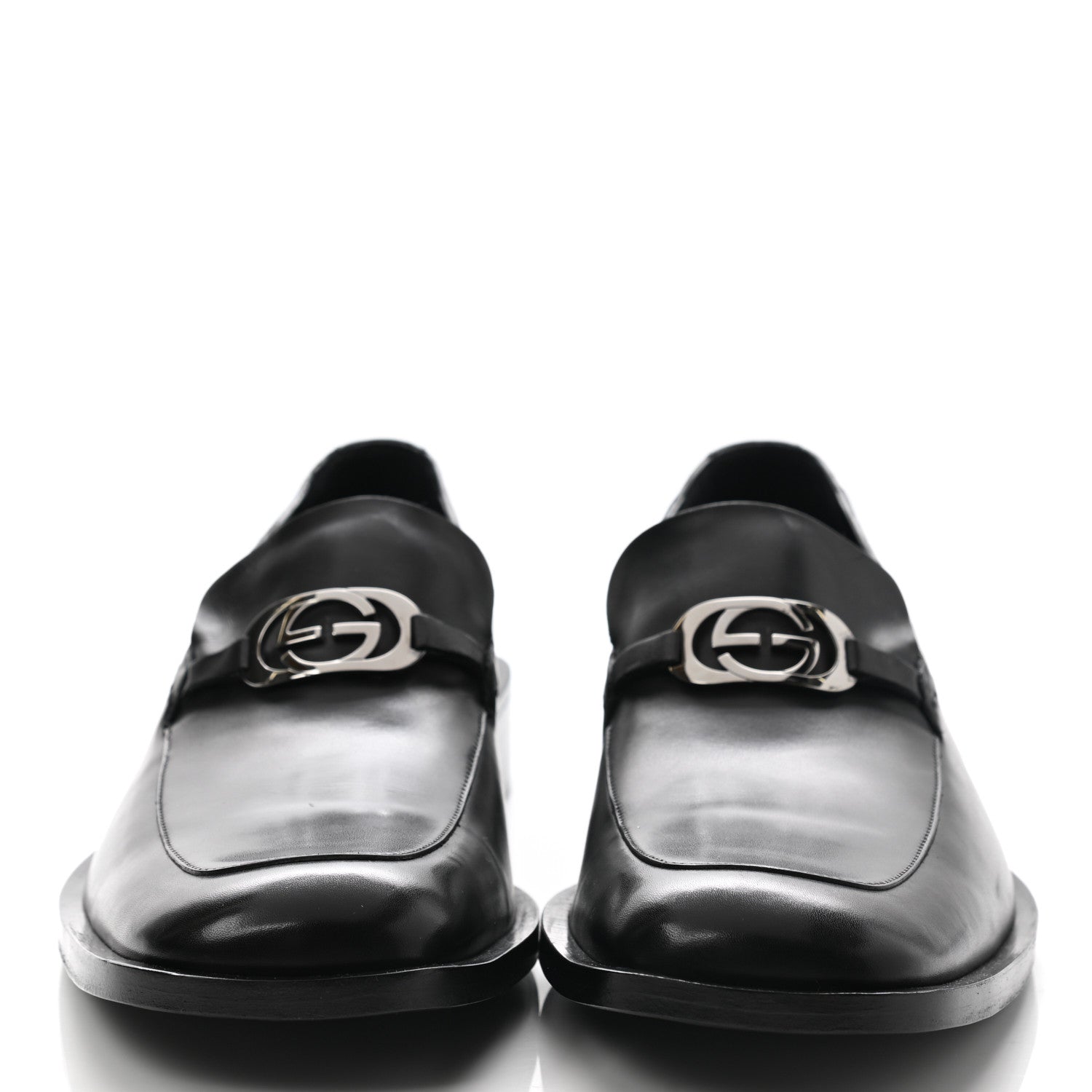 Gucci Calfskin Interlocking G Mens Loafers 10 Black 2 of 8