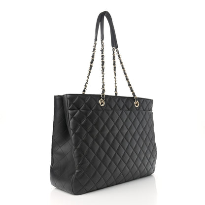Chanel Lambskin Quilted Large Classic Shopping Tote Black 3 of 11