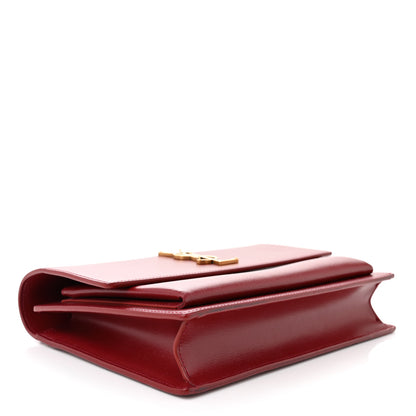 Saint Laurent Smooth Calfskin Medium Monogram Sunset Satchel Rouge Opyum 4 of 12