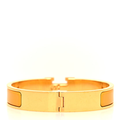 Hermes Enamel Narrow Clic Clac H Bracelet PM Jaune Madras 3 of 5