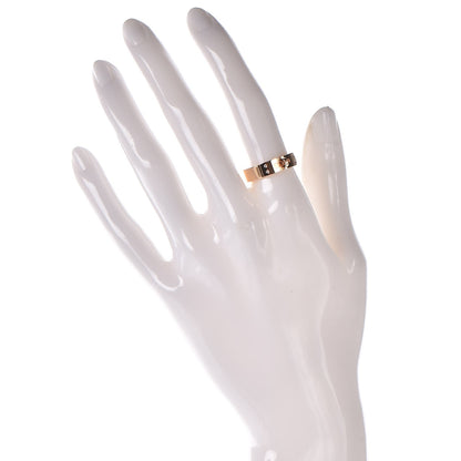 Hermes 18K Rose Gold Diamond PM Kelly Ring 54 6.75 2 of 6