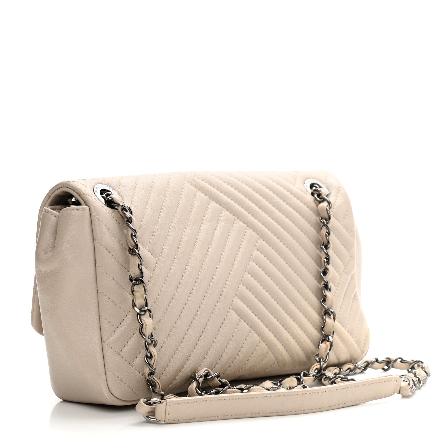 Chanel Lambskin Quilted Medium CC Crossing Flap Beige 3 of 11