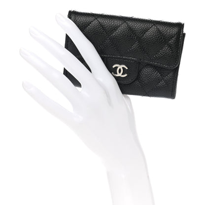 Chanel Caviar Quilted Flap Card Holder Wallet Black 2 of 9