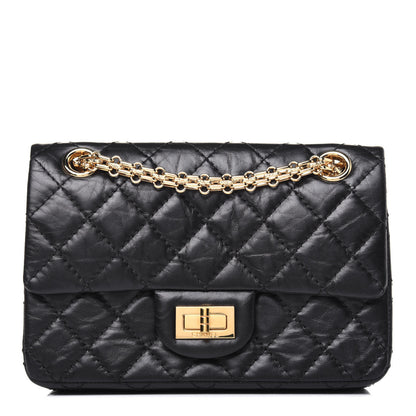 Chanel Aged Calfskin Quilted 2.55 Reissue Mini Flap Black 1 of 15