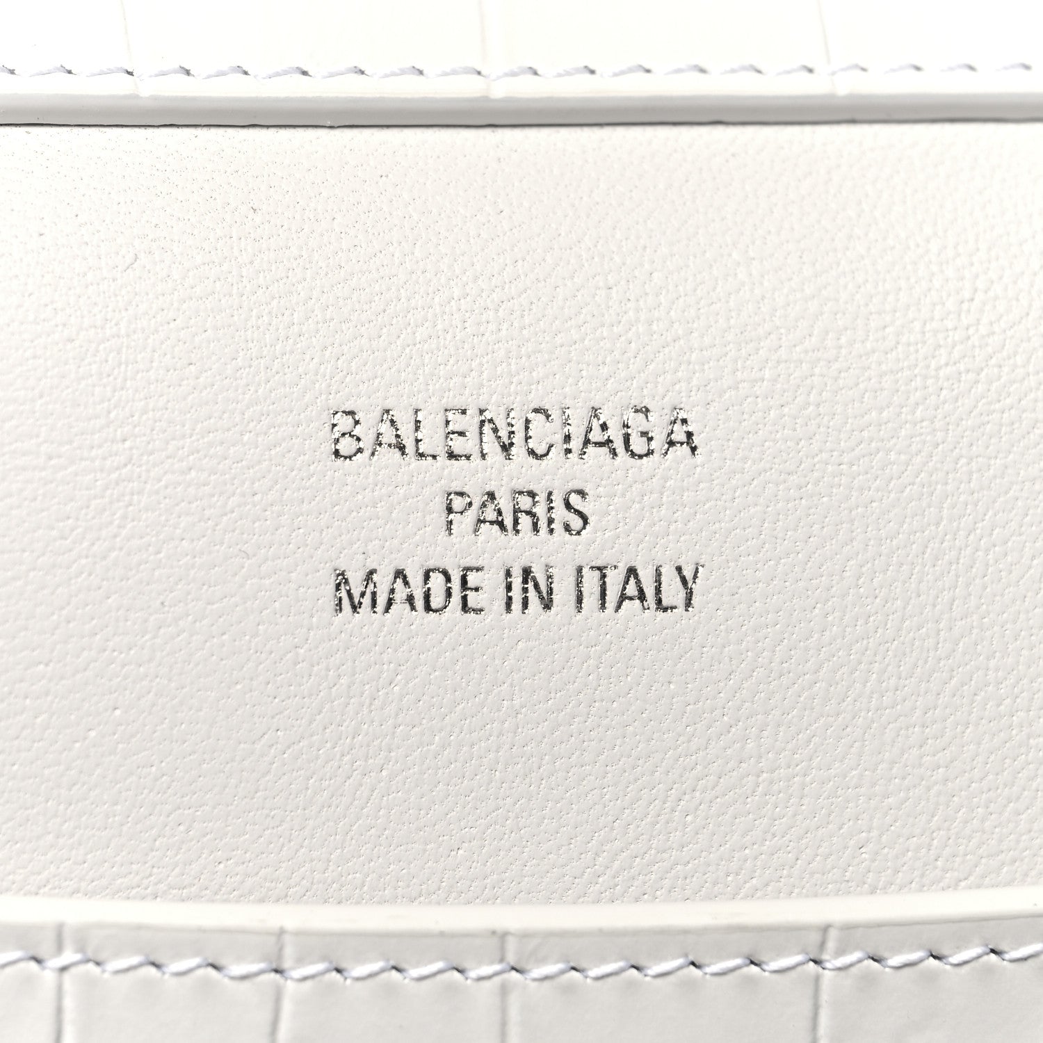 Balenciaga Shiny Calfskin Crocodile Embossed Large Rodeo Top Handle Handbag White 7 of 10